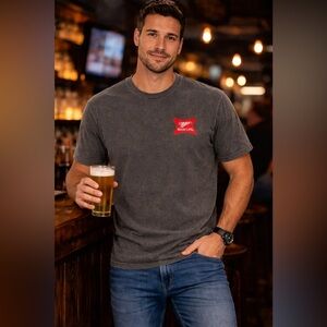 Miller High Life Graphic T-Shirt XS Gray Beer Logo Tee Champagne Of Beers NWT